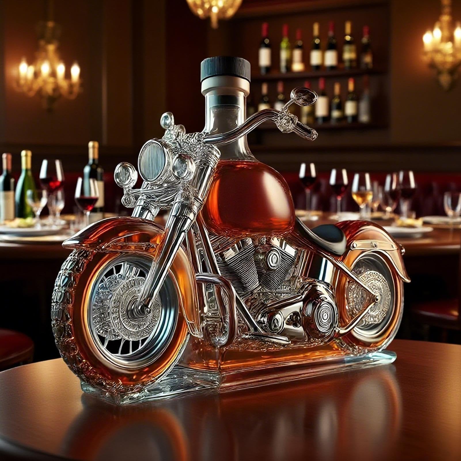 Decantador de Vino con Forma de Motocicleta Aireador para Hombres Regalo para Papá Decoración Bar en Casa