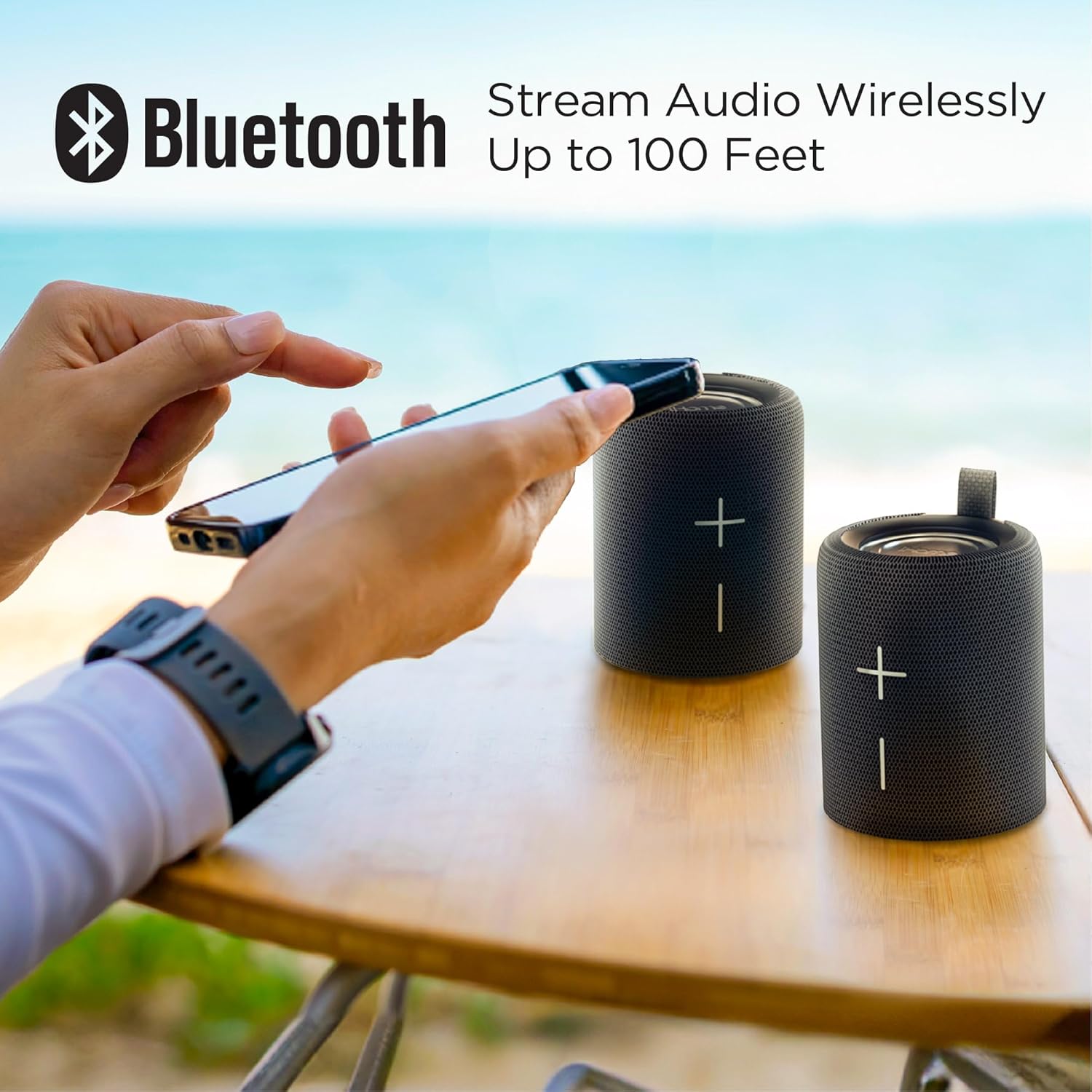 iHome Bluetooth Speaker with Wireless Stereo Option, Portable Split Speaker with Enhanced Bass (iBT430) - Image 5