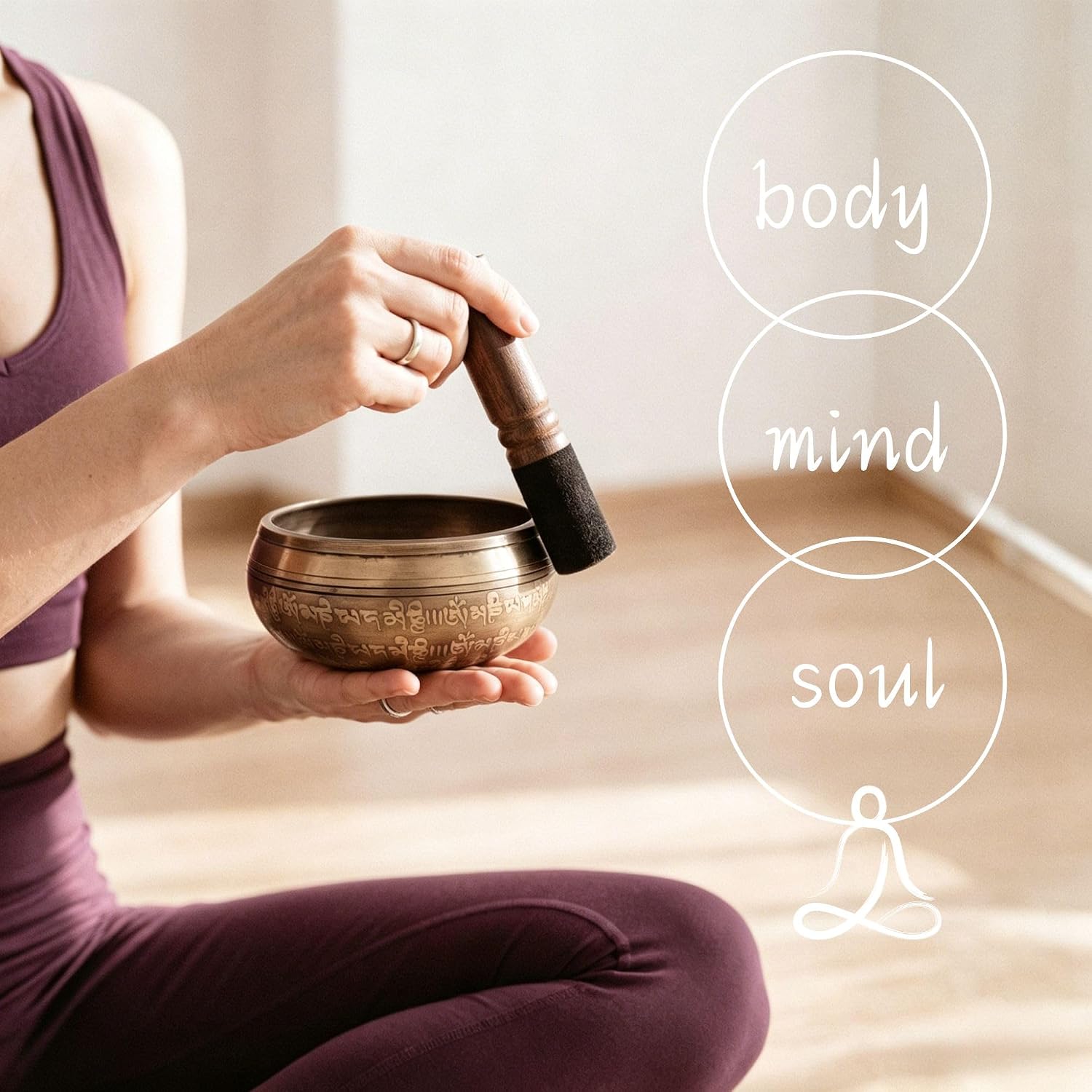 Tibetan Singing Bowl Set,Handcrafted in Nepal 4.5 Inch Meditation & Sound Bowl with Mallet,Cushion & Case,Portable Yoga Chakra Healing Gift for Beginners,Mindfulness,Stress Relief