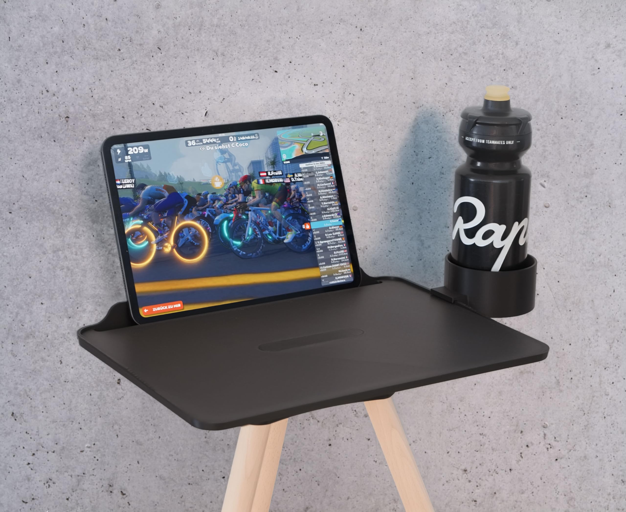Generisch Bike Trainer Laptop & Tablet Stand inkl. Holzbeine, 3D-Druck Technologie, Perfekt für Zwift, Fahrradfan Geschenk