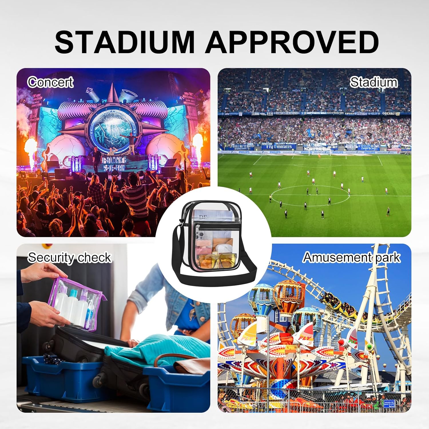 USPECLARE Clear Purse Bag for Stadium Events Clear Messenger Bag for Men and Women - Image 6