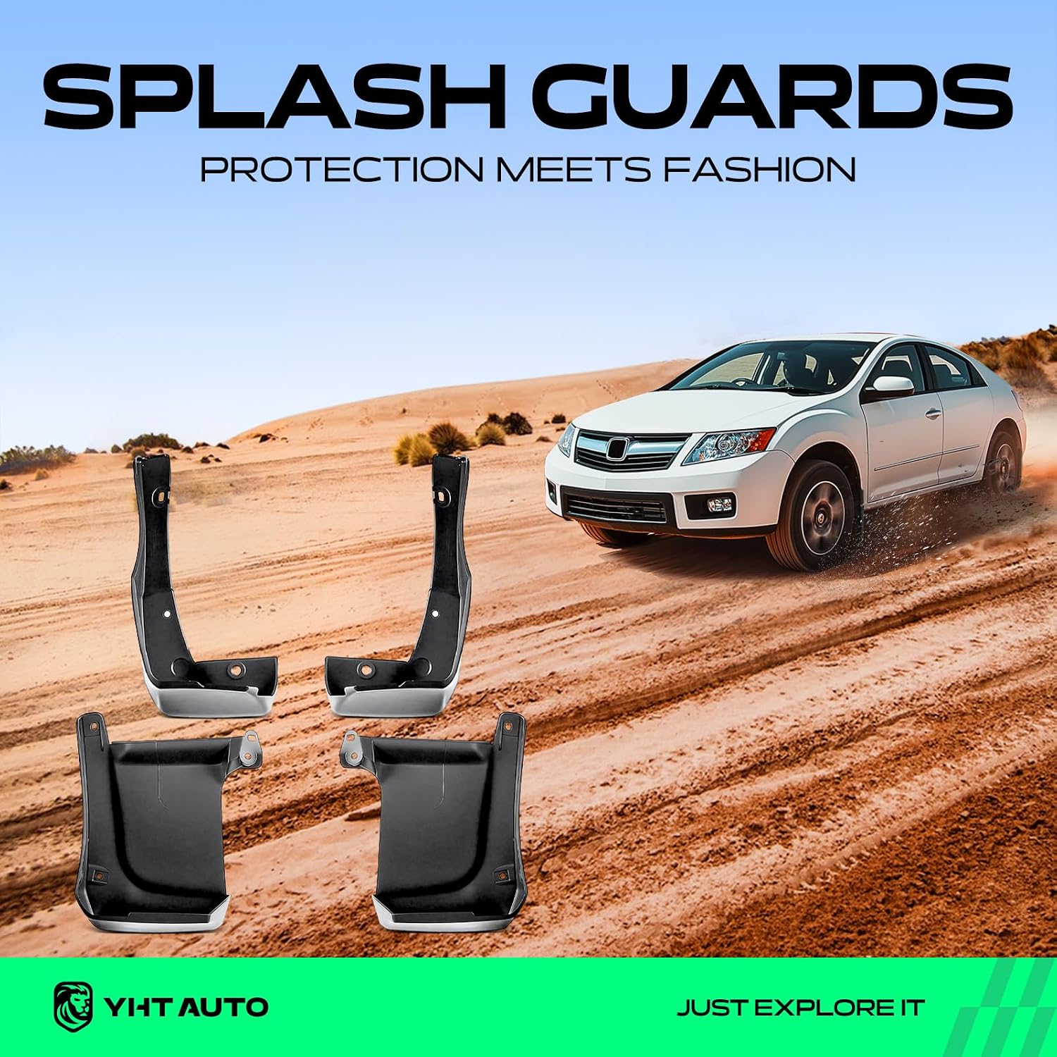 YHTAUTO Mud Flaps Splash Guards for Honda Accord 2013-2015, Sedan