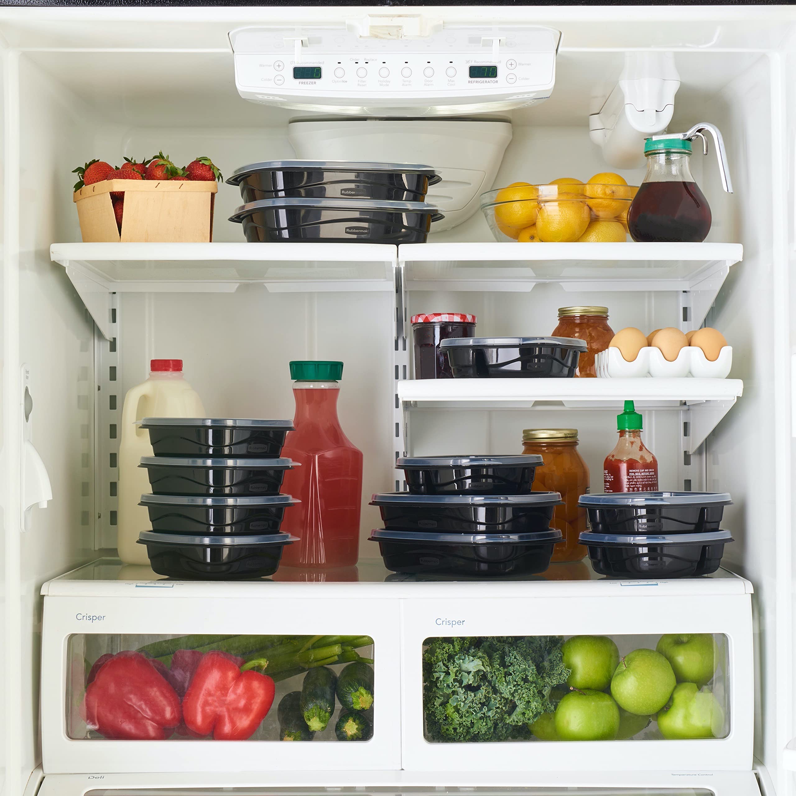 Rubbermaid TakeAlongs 2127152 - Set di 4 contenitori con base divisa, colore: nero