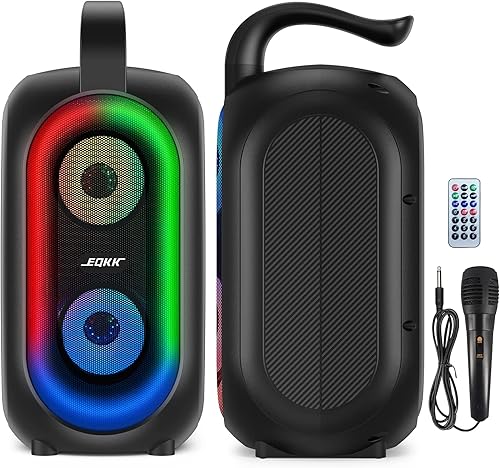 Portable Karaoke Machine for Adults Unique Gift Speaker 2023 Bluetooth Singing PA Speakers System with Wired MicParty Light Outdoor Supports