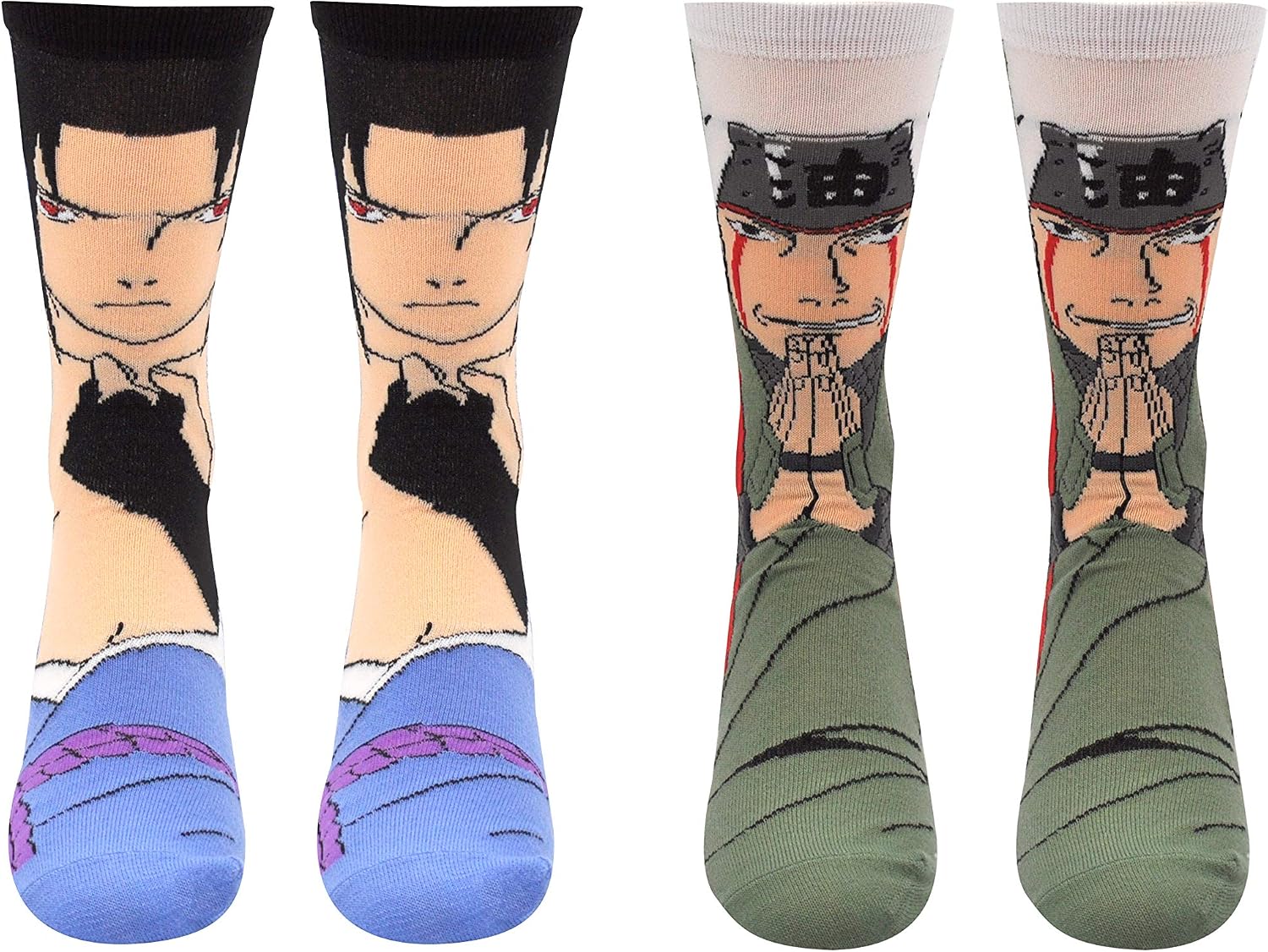 Everything Legwear Naruto Shippuden Cosplay Crew Socks - Naruto, Sasuke, Jiraiya Characters - One Size Fits Most