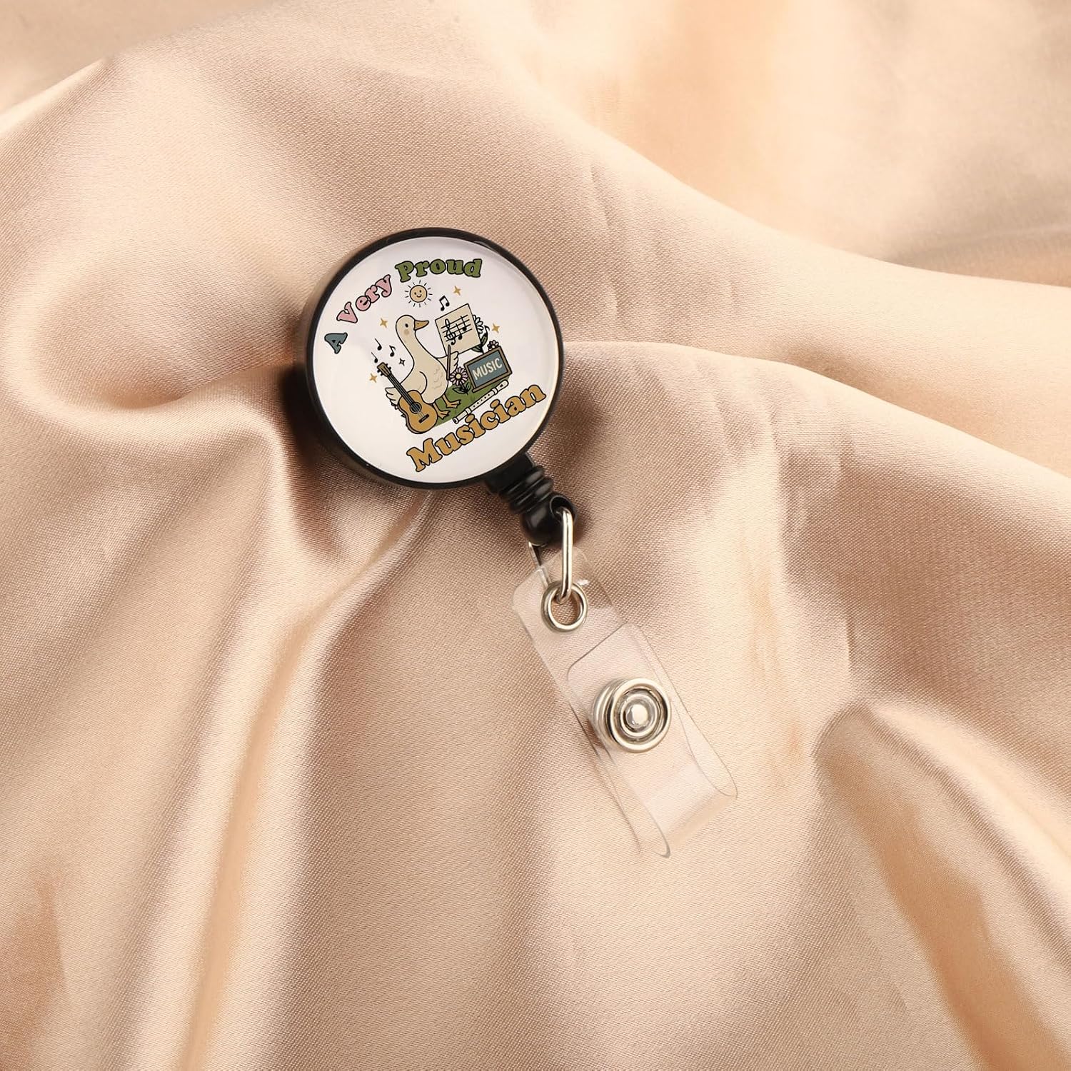 Funny Goose Musician Guitar Music Badge Holder A Very Proud Musician Badge Reel Gift for Music Lover image 3