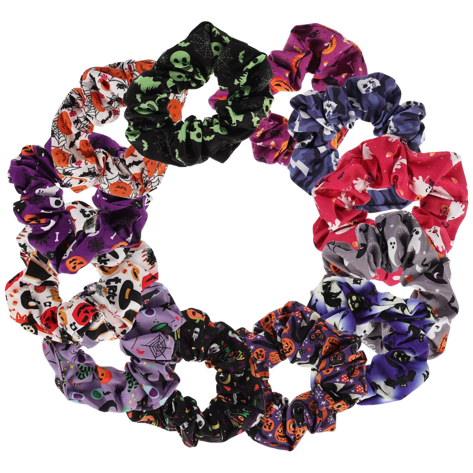 FRCOLOR 4 Set Di Fasce Per Elastiche Spesse Per Donne Fermagli Per Di Halloween Elastici Per Scrunchies Elastici Per A Spirale 12 Pezzi*4