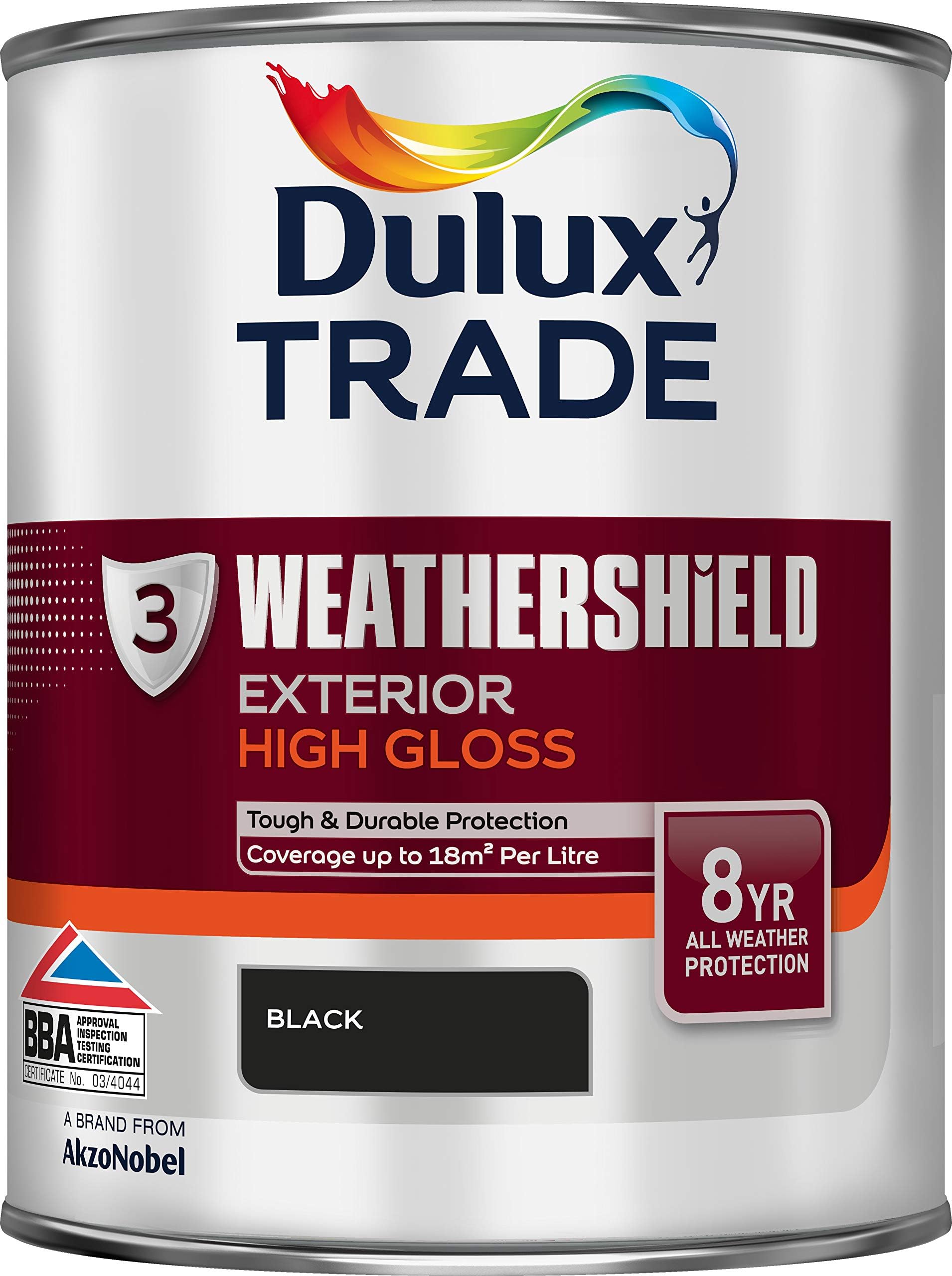 Trade Weathershield Exterior High Gloss Black 1 Litre