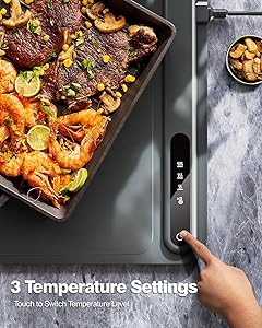 iTRUSOU Electric Warming Tray - Full Surface Heating,Rollable & Portable,Premium Silicone Nano-Material,3 Temperature Settings,Auto Shut-Off -Versatile Food Warmer for Gatherings,Parties,Everyday Use