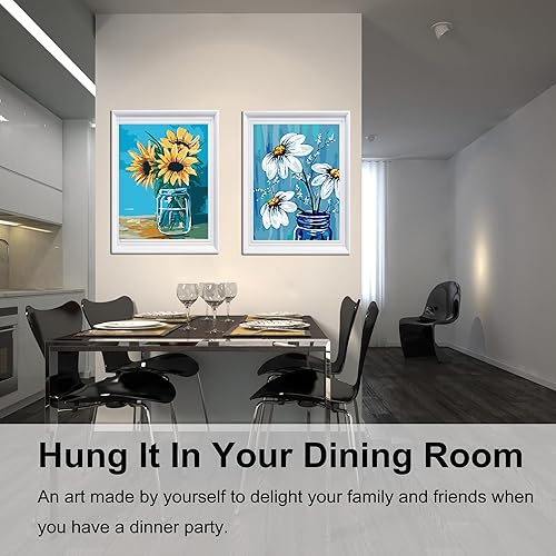 Miniatura 109 de Baisite 1112 Pintura por números, para adulto, principiante, niño, 12 pulgadas de ancho x 16 pulgadas de largo, 2 lienzos, 8 pinceles de madera