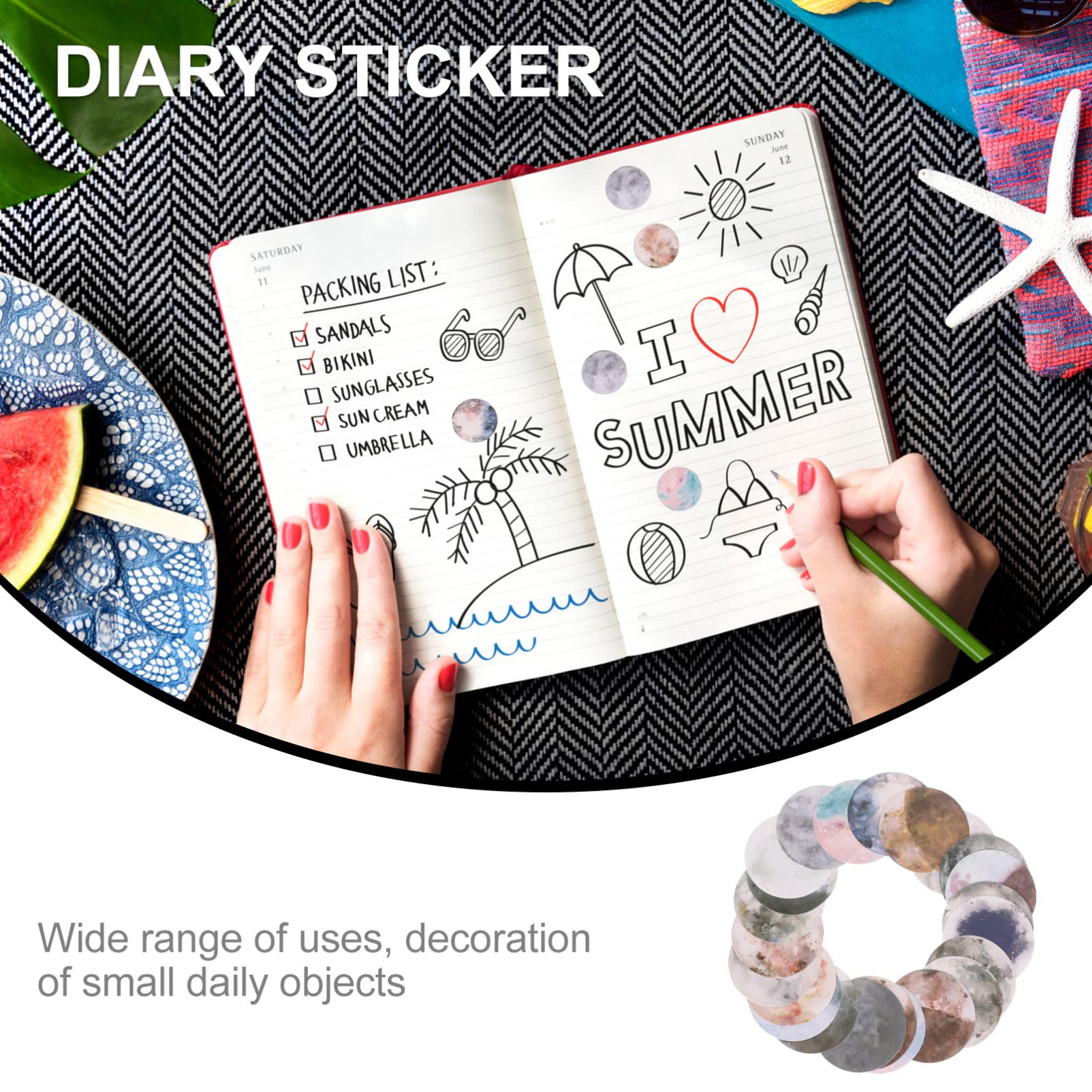 jojofuny 3 Set Adesivi Decorativi Per Diy Per Scrapbook E Facili Applicare E Sicuri Per Amanti Del Scatole*3