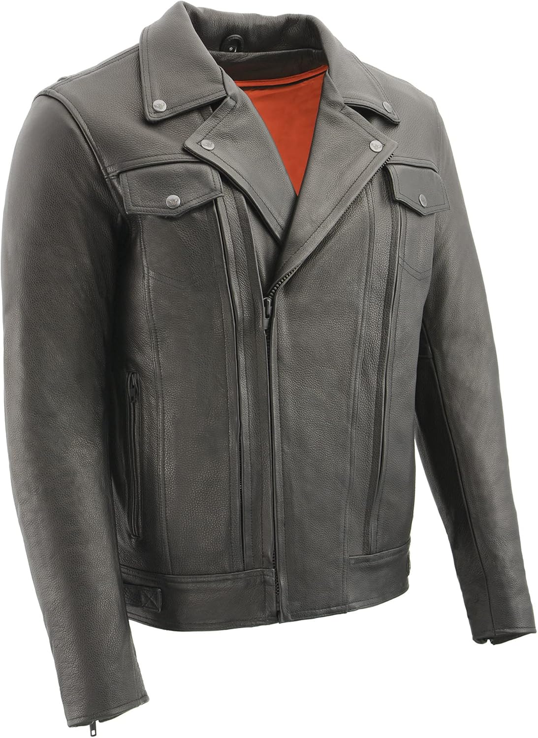 Milwaukee Leather LKM1720 Men's Dual Utility Pocket Vented Cruiser Biker Leather Jacket