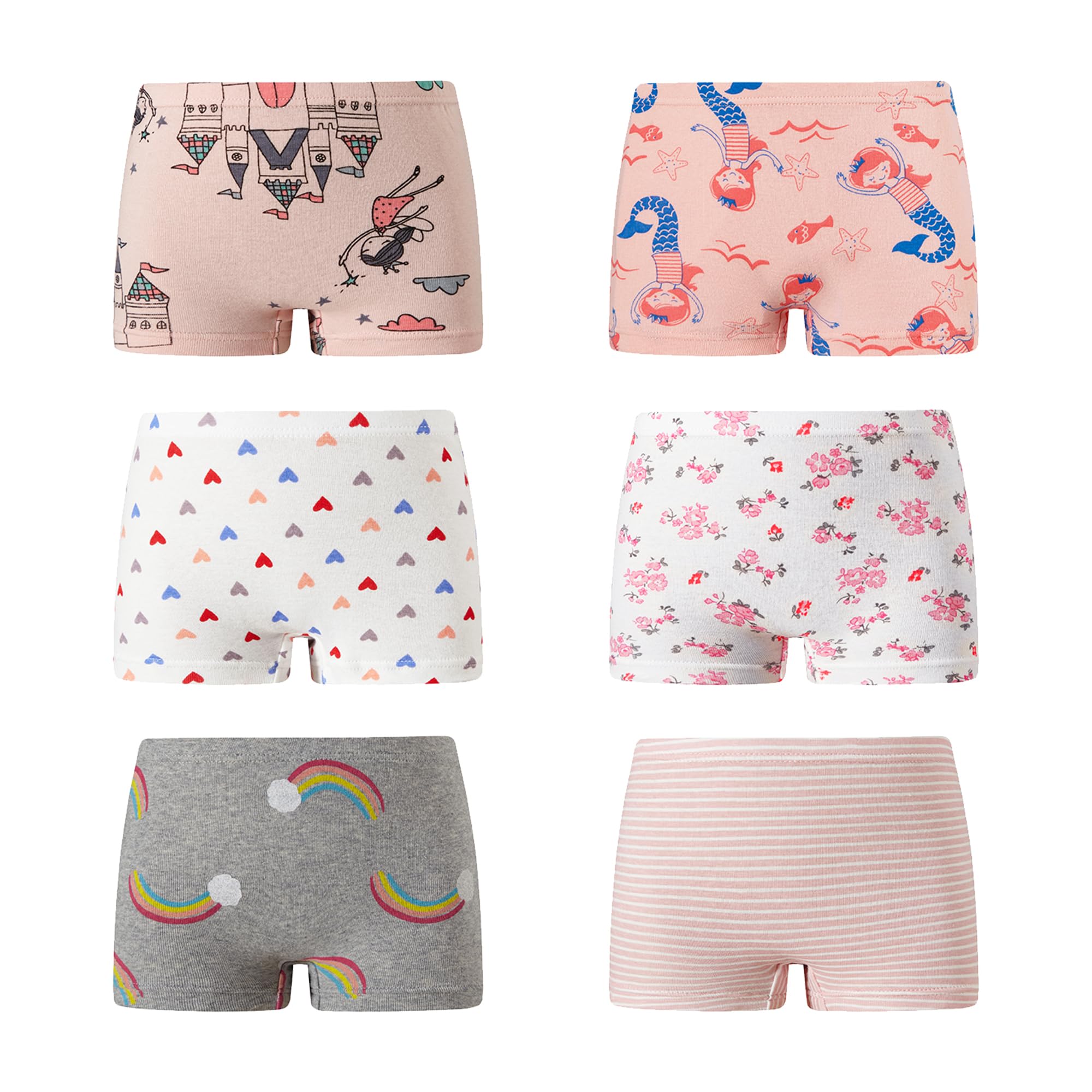 KikizYe Little Girls Boyshort Panties Big Kids Soft Cotton Underwear