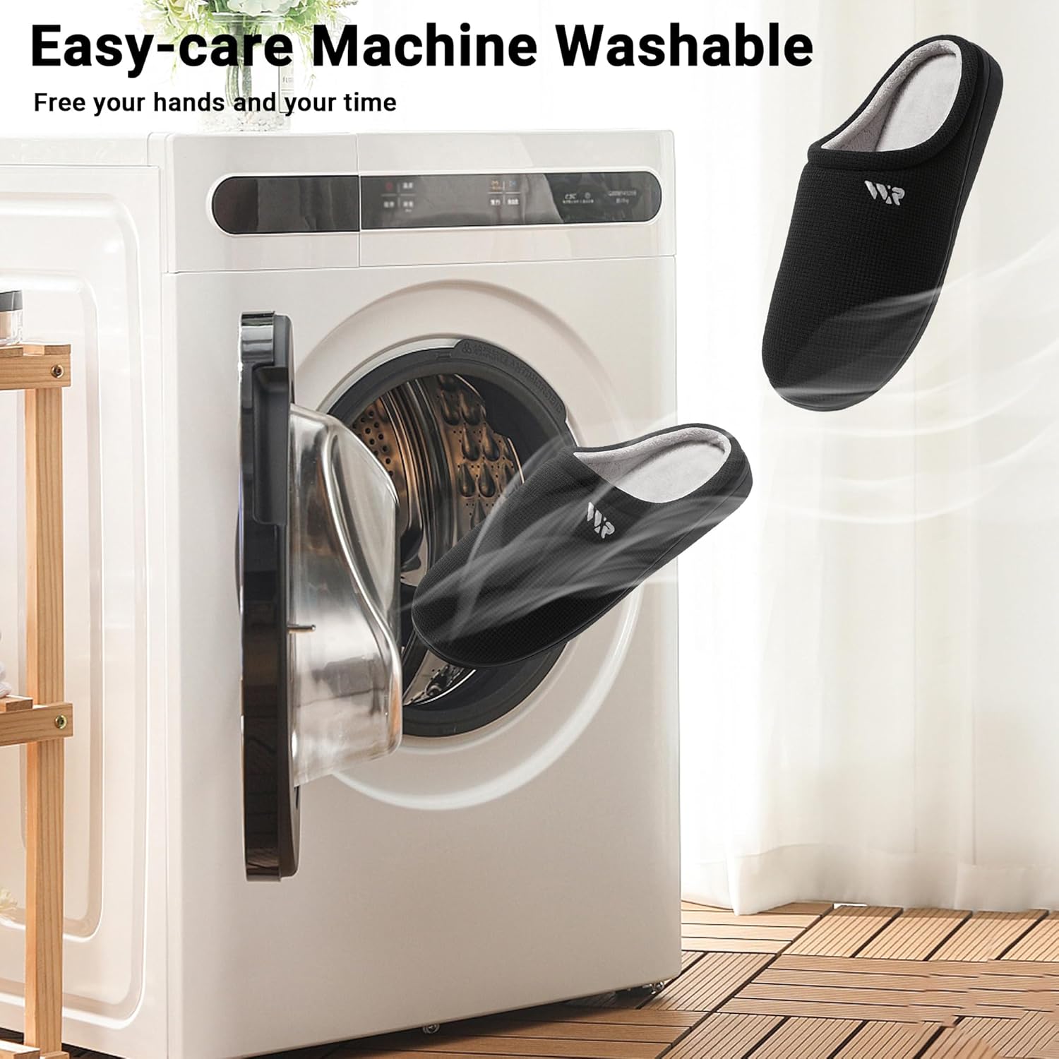 Mens Memory Foam Slippers Slip On Warm Shoes House Shoes Indoor Outdoor - Image 5