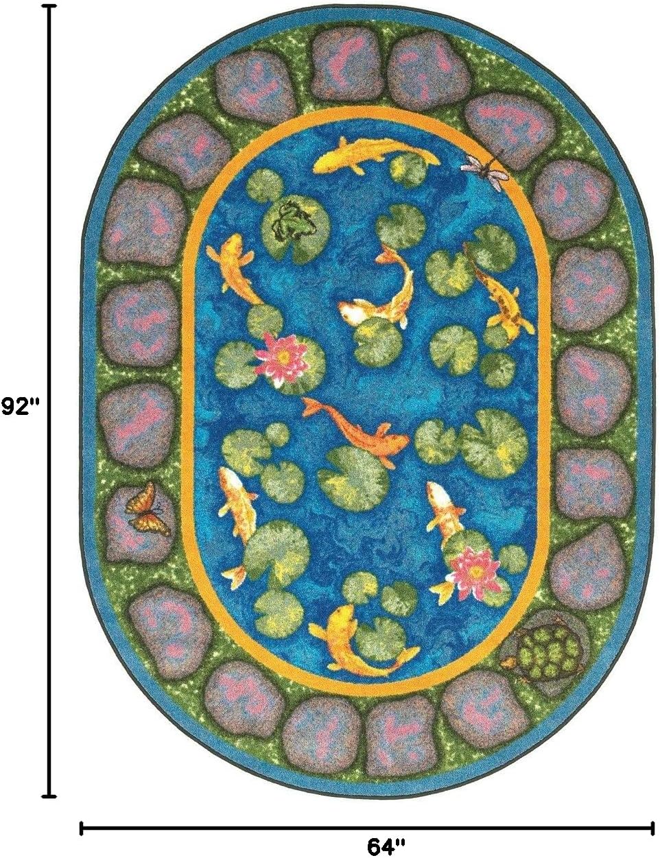 Joy Carpets Maria's Garden Rug, Multi, 5'4" x 7'8" Oval