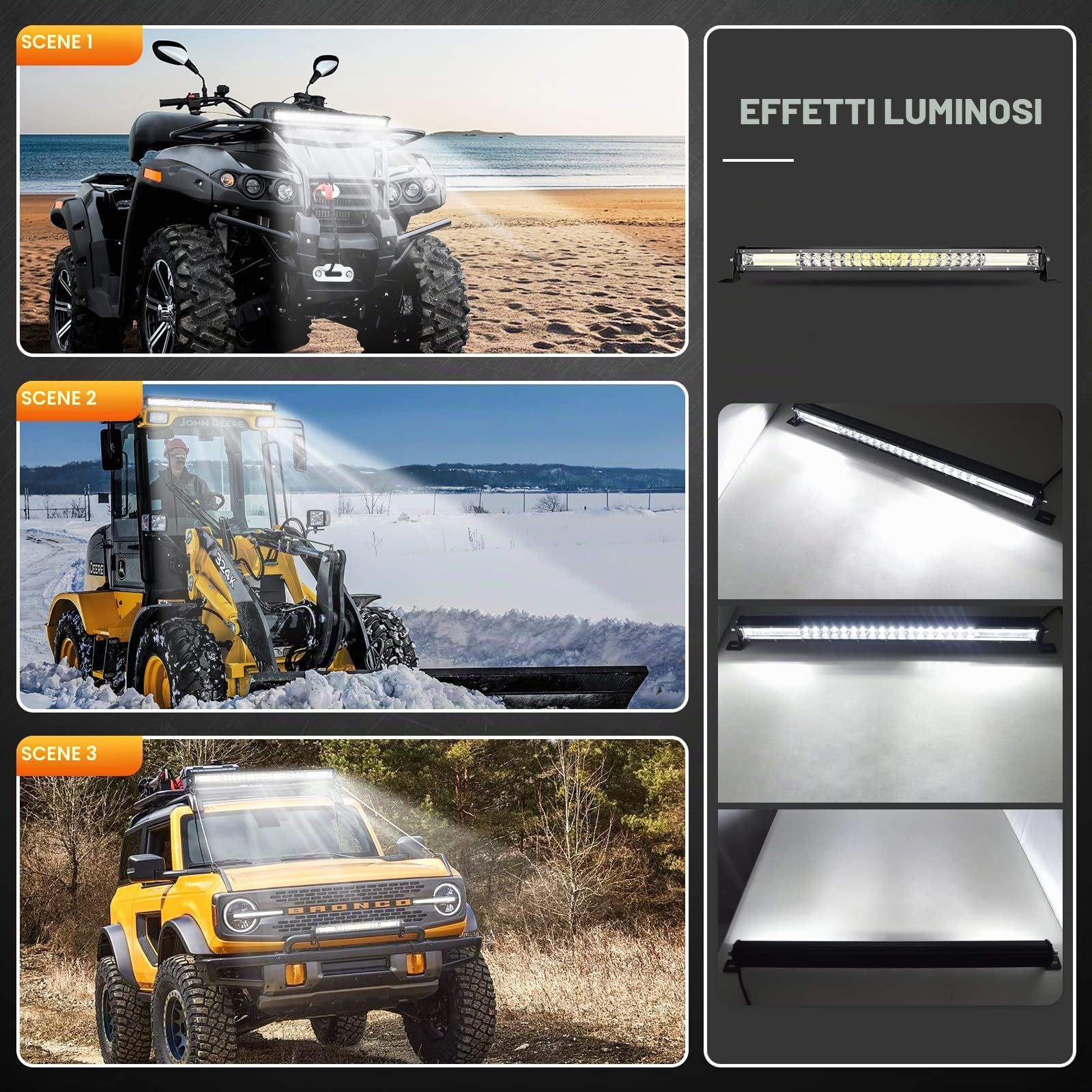 Willpower Barra LED Fuoristrada 24 Pollici 216W + Magnetico Supporto + Cablaggio Barra Luci LED Fila Unica Slim Faretti LED 12V 24V Impermeabile Faro da Lavoro LED per Auto Trattore Camion Barca