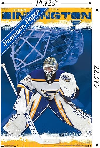 Miniatura 6 de Trends International NHL St. Louis Blues - Póster de pared de Jordan Binnington 19, 22.375 x 34 pulgadas, versión sin marco