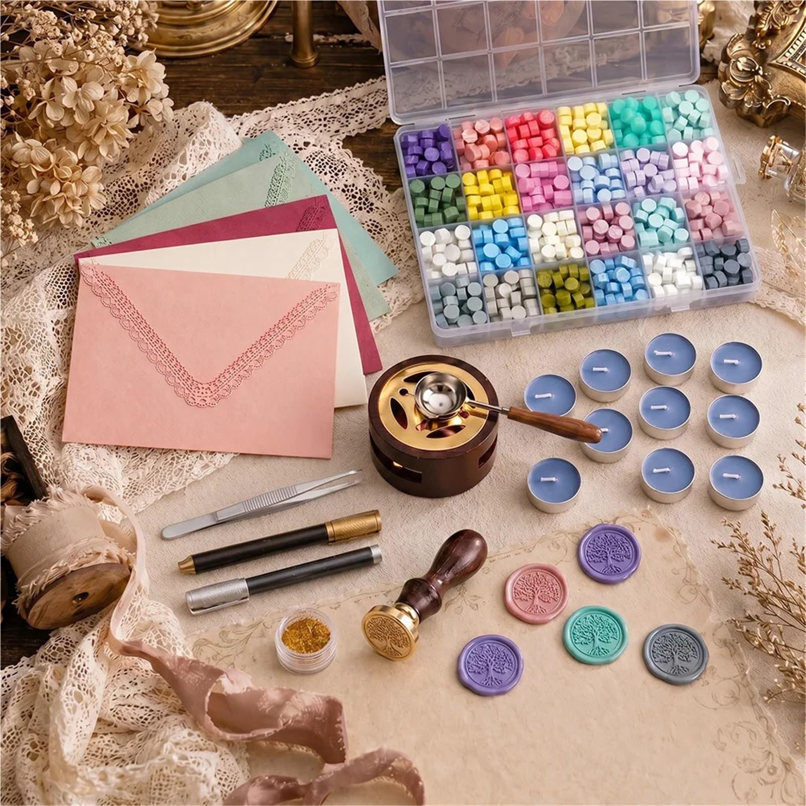 Ceralacca Set Di Timbri for Sigillo Di Cera | Kit di sigillatura laccato Forniture artigianali fai-da-te Scrapbooking Decorazioni for inviti for feste di matrimonio
