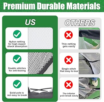 Golf Practice Net Outdoor, 10x7ft Golf Hitting Net Indoor | Golf Net with Tri-Turf Mat for Garden Backyard Driving Indoor Outdoor, Balls+Tees+Carry Bag, Gift for Men/Sports Lover