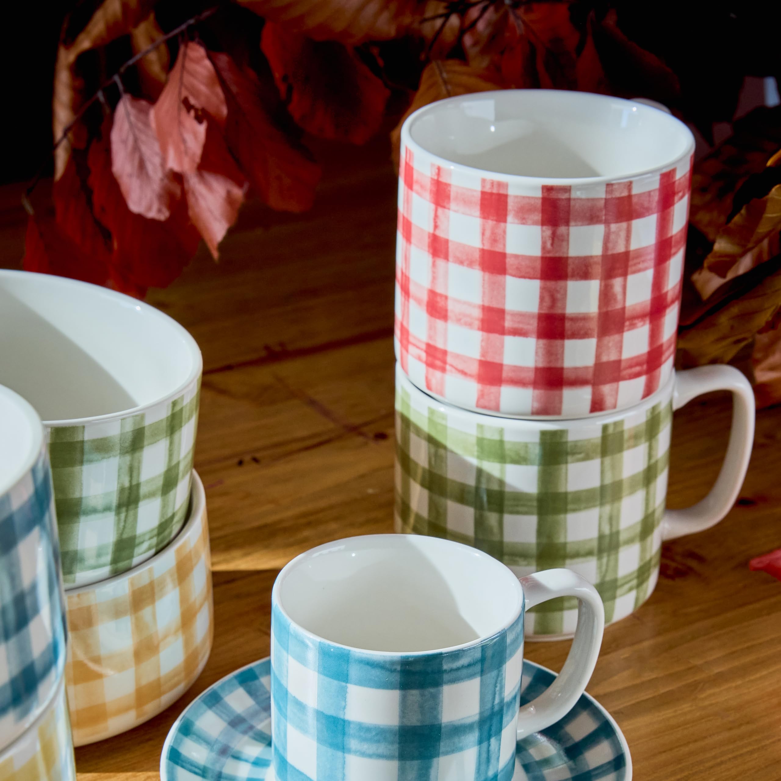Tognana Caledonia, paquete de 6 tazas de té con platillo, new bone china, multicolor