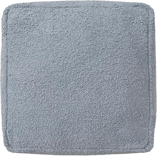 Miniatura 90 de L.R. Resources Inc LR Home Puf otomano de transición de poliéster gris/marfil para decoración del hogar | Reposapiés hecho a mano para decoración de