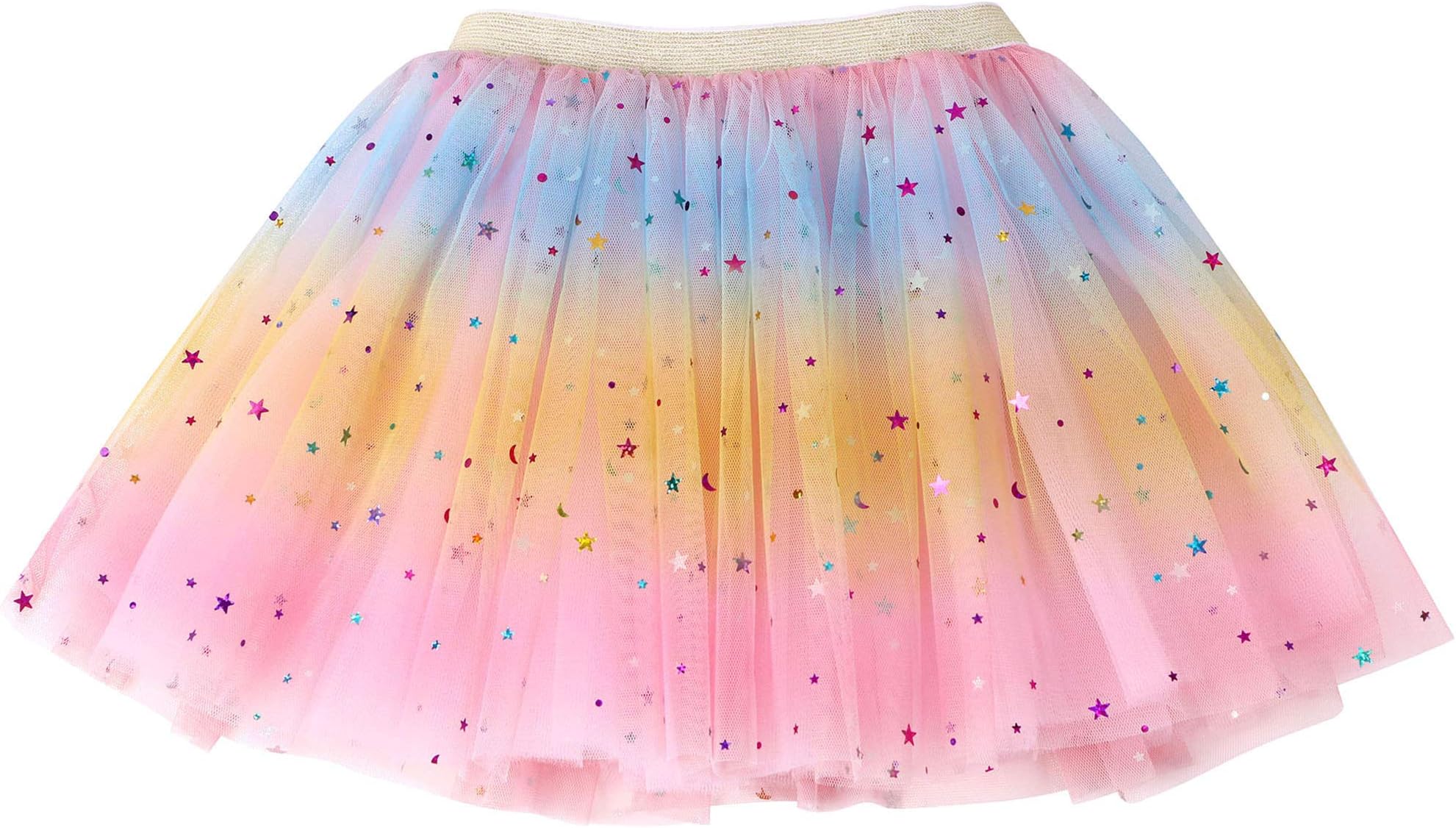Baby Girl's Rainbow Tutu Skirt 4-Layer Tulle Princess Ballet Dress