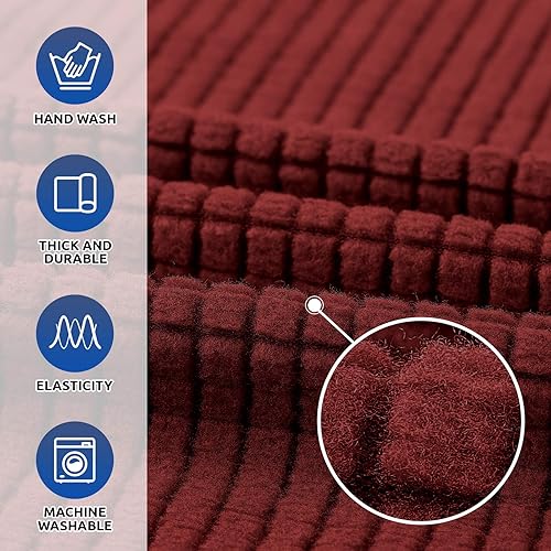 Miniatura 4 de KEKUOU - Funda elástica de gran tamaño para sofá, 1 pieza (de 94 a 110pulgadas), protector de muebles de 4 asientos con parte inferior elástica para