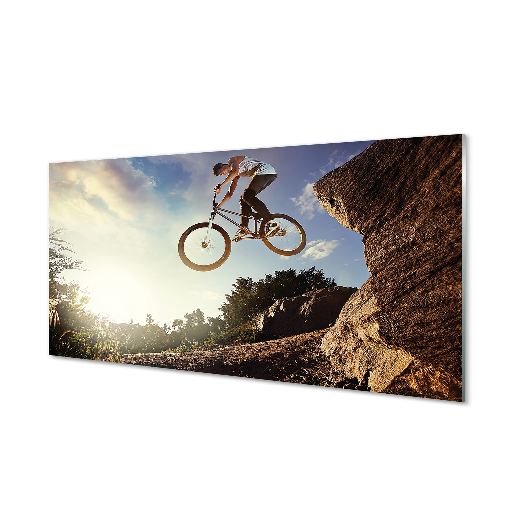 Photo image bikesport sur tableau en verre 120x60cm pour salon