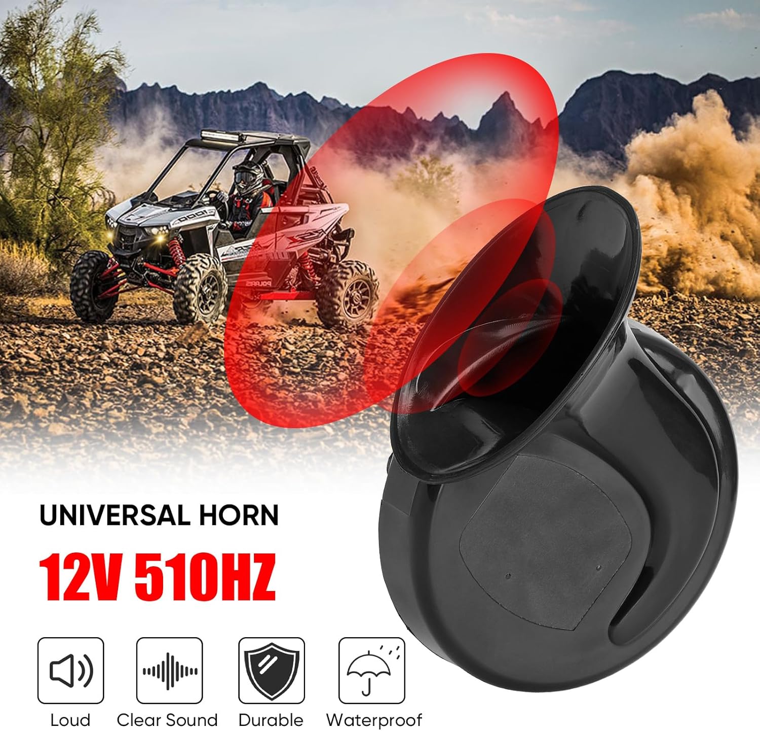 Pre-wired UTV Turn Signal Kit, Universal ATV Street Legal Kit with Horn/Hazard/Blinker Rocker Switch, Plug-and-play Design, Compatible with Polaris RZR/Ranger, Honda Pioneer/Talon, SXS, CFMOTO