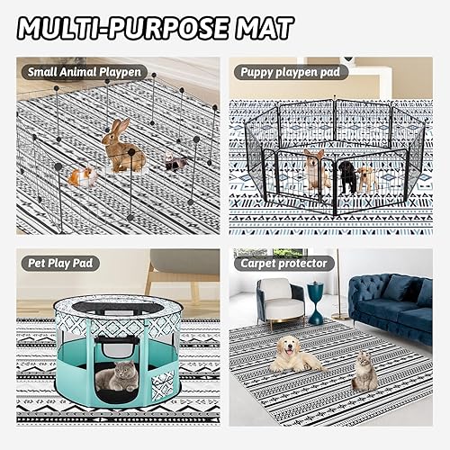Vista 12 de BNOSDM Alfombra grande lavable de 79 x 55 pulgadas para conejos, almohadilla antideslizante grande para conejos, cojín reutilizable de conejo