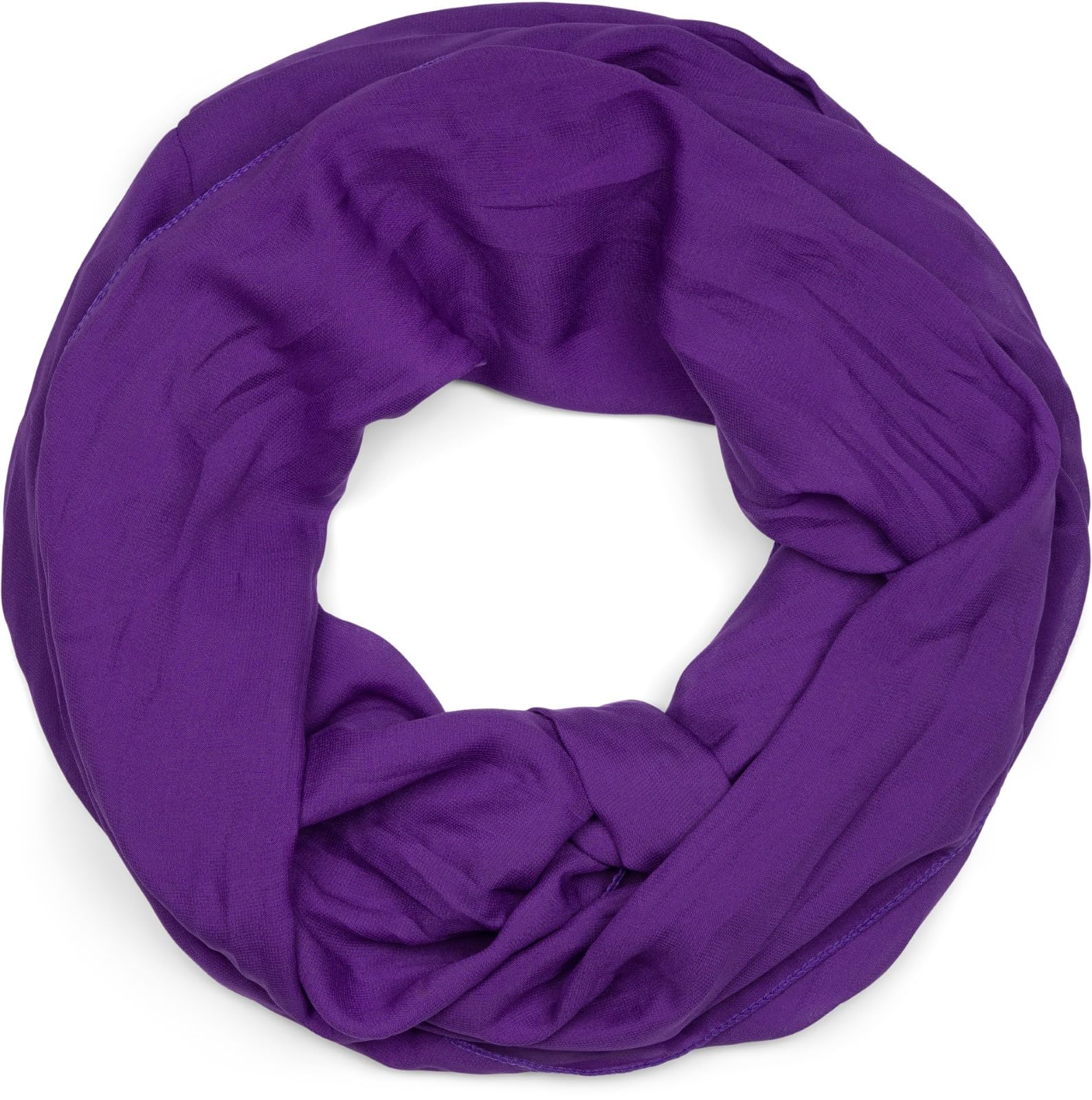 styleBREAKER leichter unifarbener Loop Schlauchschal | Sommerschal aus fließendem Material | Seidiges Halstuch für Damen & Herren | Weich, Luftig & Modisch | 77 x 46 cm, Farbe:Pflaume