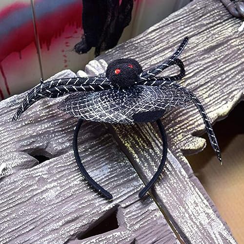 Miniatura 5 de Diadema de araña de Halloween, bandas para el pelo de telaraña, diadema negra para el pelo, decoración de fiesta de vacaciones, disfraz de Navidad,