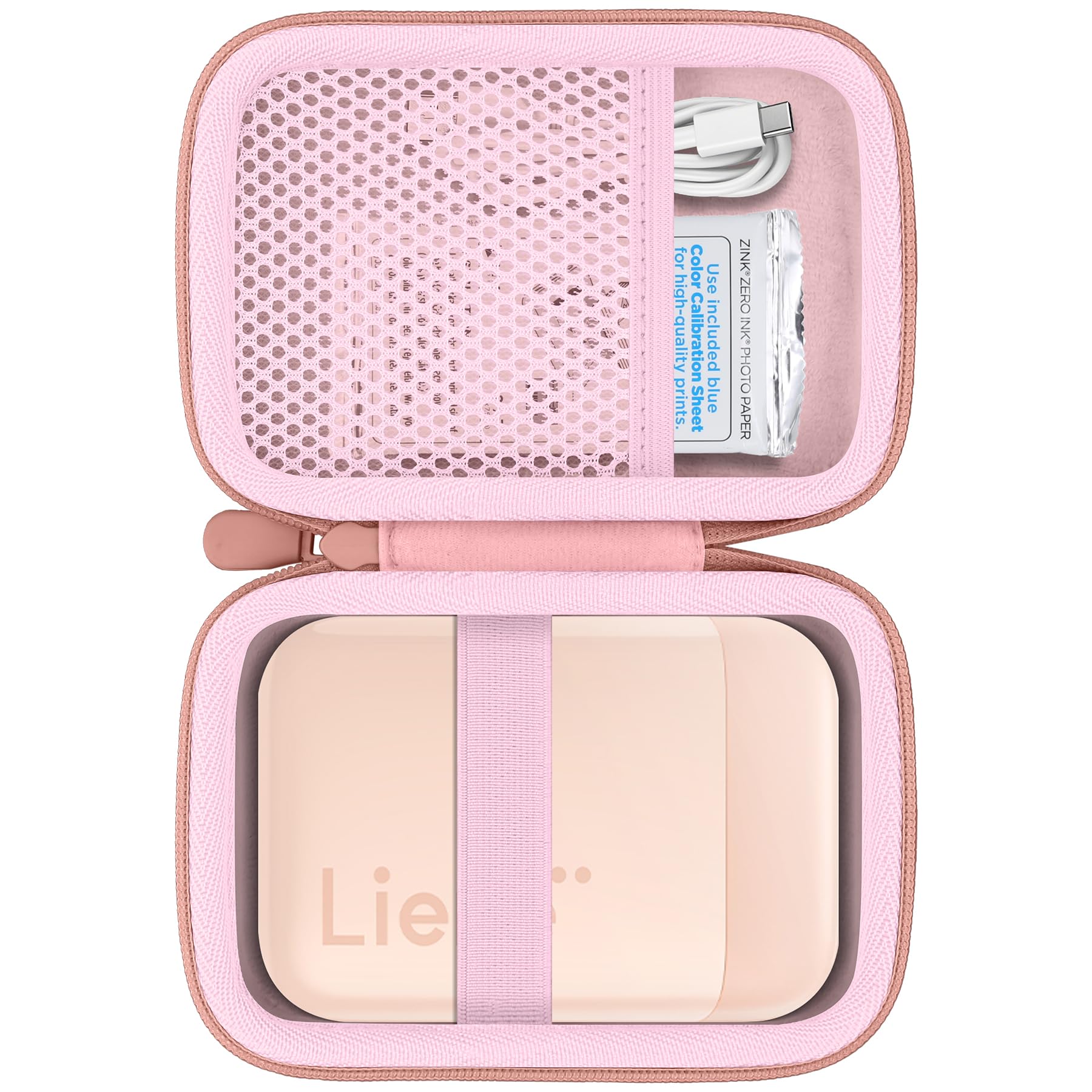 Robuste Transporttasche für den Liene 2x3 Zoll Mini-Sofortbild-Fotodrucker (tragbar, Farb- und Schwarzweißdruck), rosa Tasche