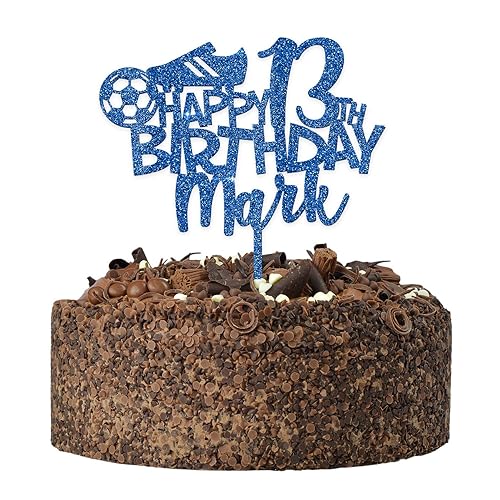 Personalised Football Birthday Cake Toppers Any Age Any Name Happy Birthday Cake Toppers For Boys Son Brother Dad Grandad 3mm Food Safe Acrylic Cake Decoration Different Colours Amazon Co Uk