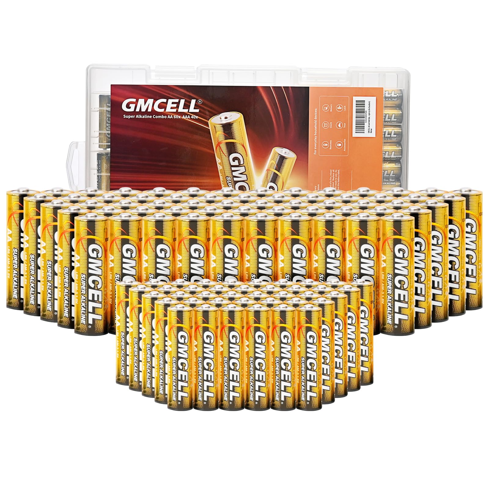 AA & AAA Battery Combo: Alkaline Batteries Variety Pack Double A 60 Triple A 40 Count