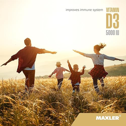 Miniatura 6 de Maxler Vitamina D3 5000IU Gotas  Vitamina D3 Líquido para el sistema nervioso y apoyo inmunológico, dientes y salud articular  Vitamina D3