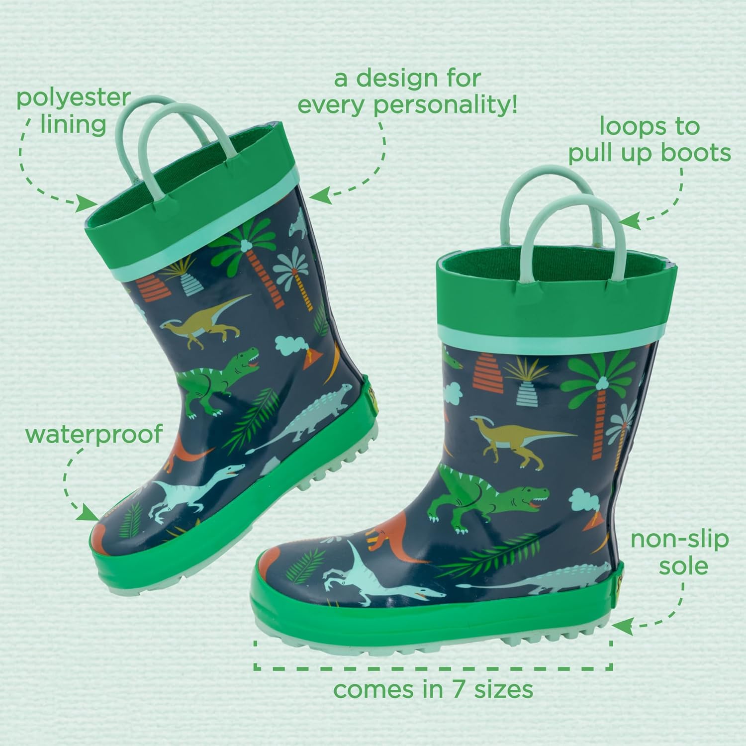 Stephen Joseph Girls All Over Print Rain Boots - Image 2