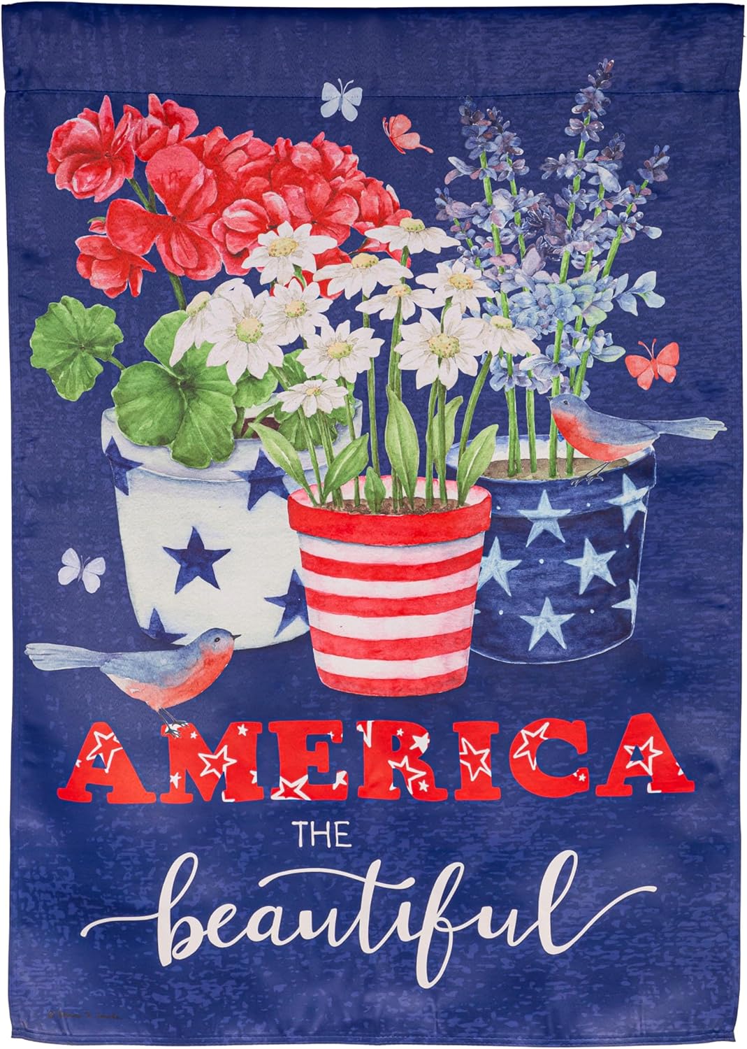 Evergreen Flag,America the Beautiful Suede House Flag,28X0.02X44 Inches