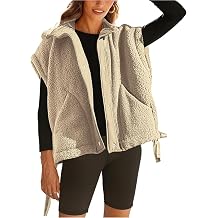 OPCAKM Womens Fuzzy Fleece Vest Sleeveless Sherpa Jacket | Button Down Gilet,Warm Outerwear with Pockets,Oversized Fall Winter Casual Outfits for Daily Wear and Going out