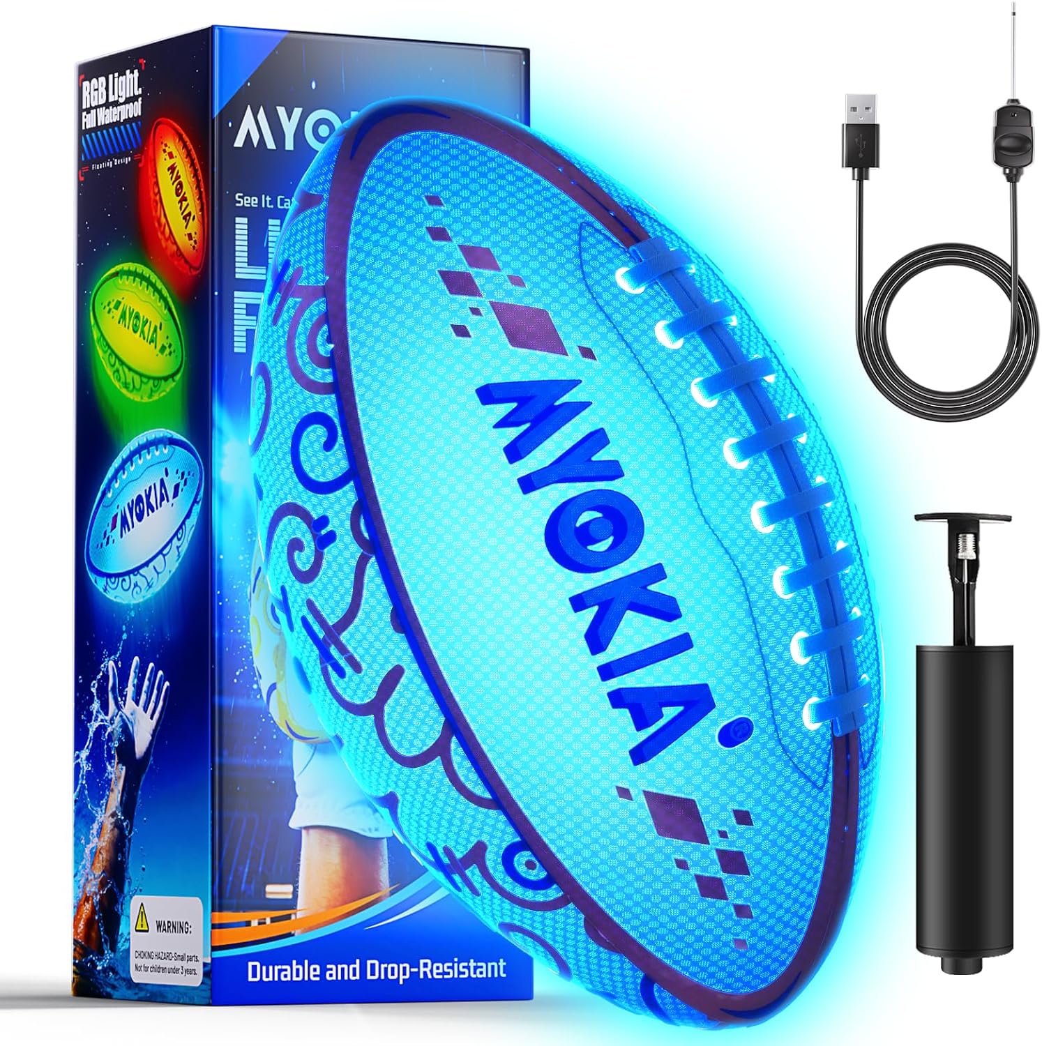 Rechargeabale Light Up Football Birthday Gifts for Kids 8-15+