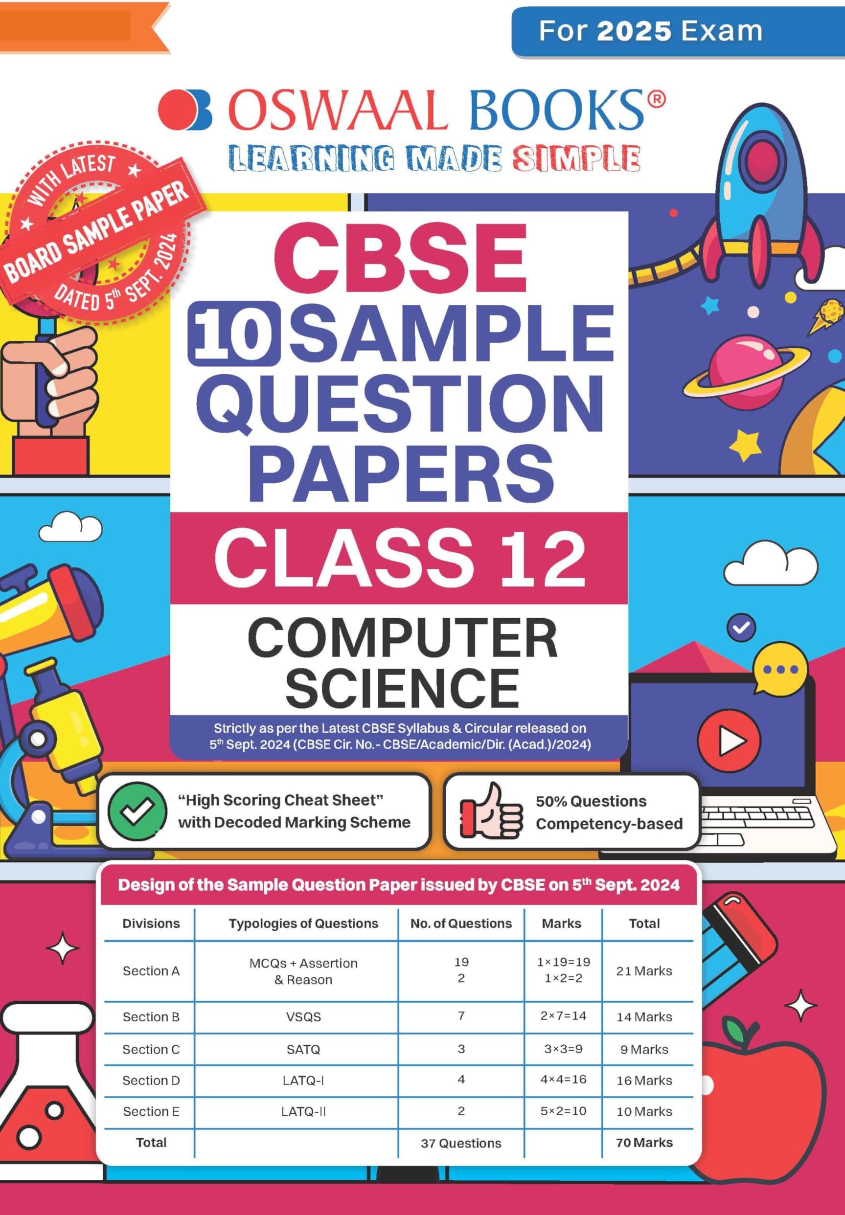 Oswaal CBSE Sample Question Papers Class 12 Computer Science (For 2025 Exam)