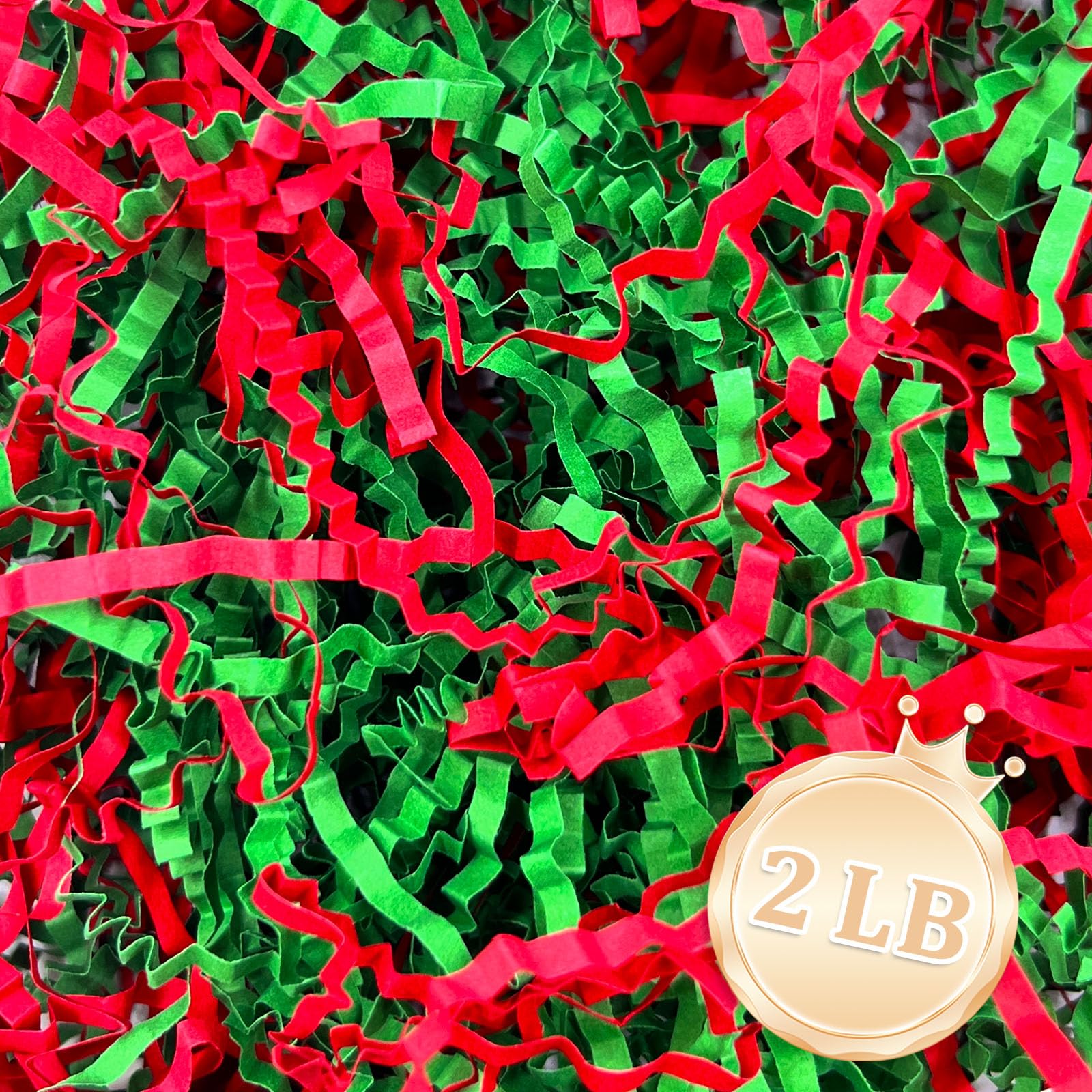 Zankubom 2 LB Crinkle Cut Paper Shred Filler Great for Gift Wrapping, Basket Fillers, Birthday, Gift Wrapping, Anniversary, Halloween Christmas Party
