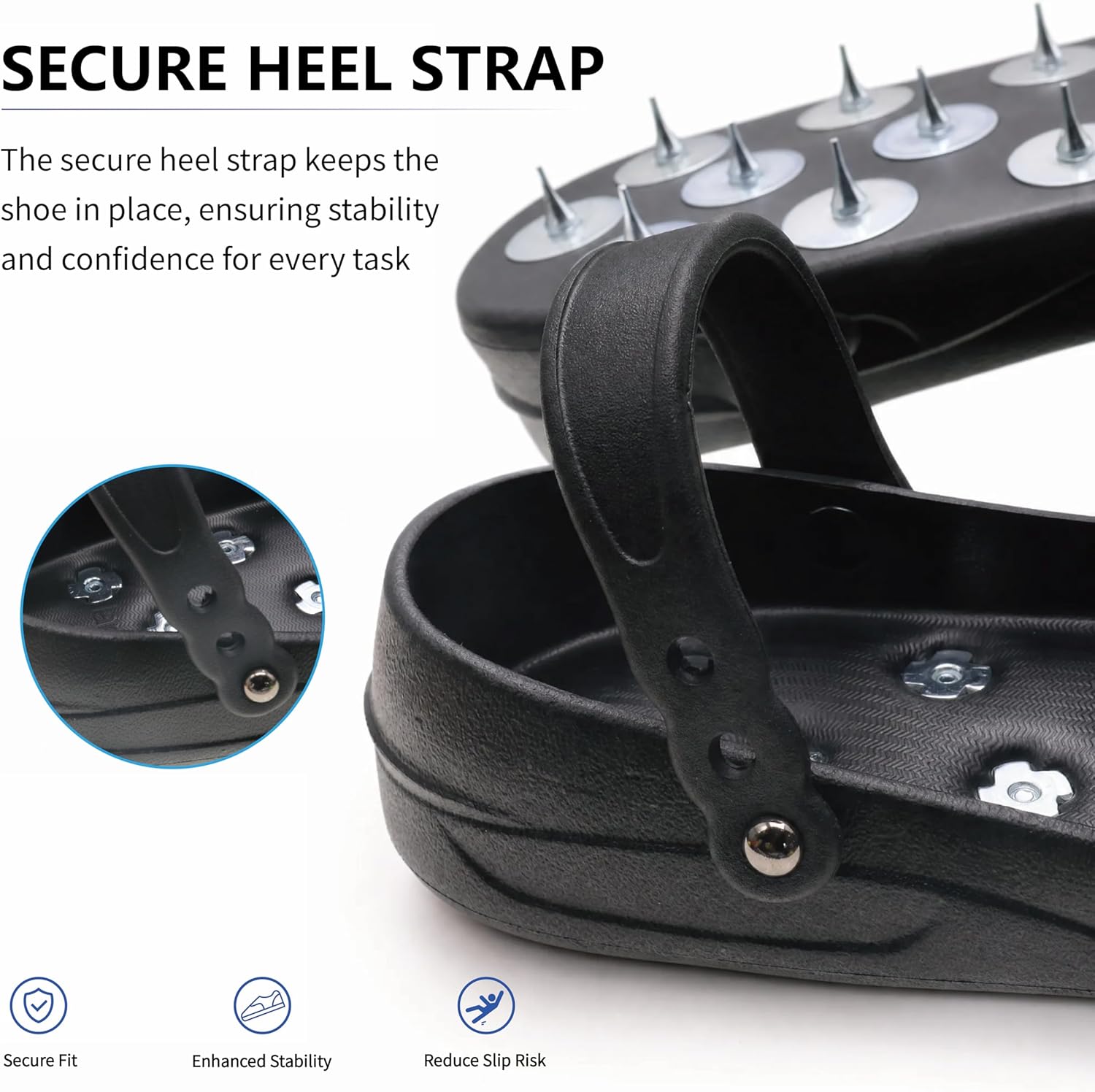 Anti-Slip Spiked Shoes for Epoxy Flooring with Secure Straps, Safe Walking on Resin Coatings and Floor Leveling Compounds - X-Large Size