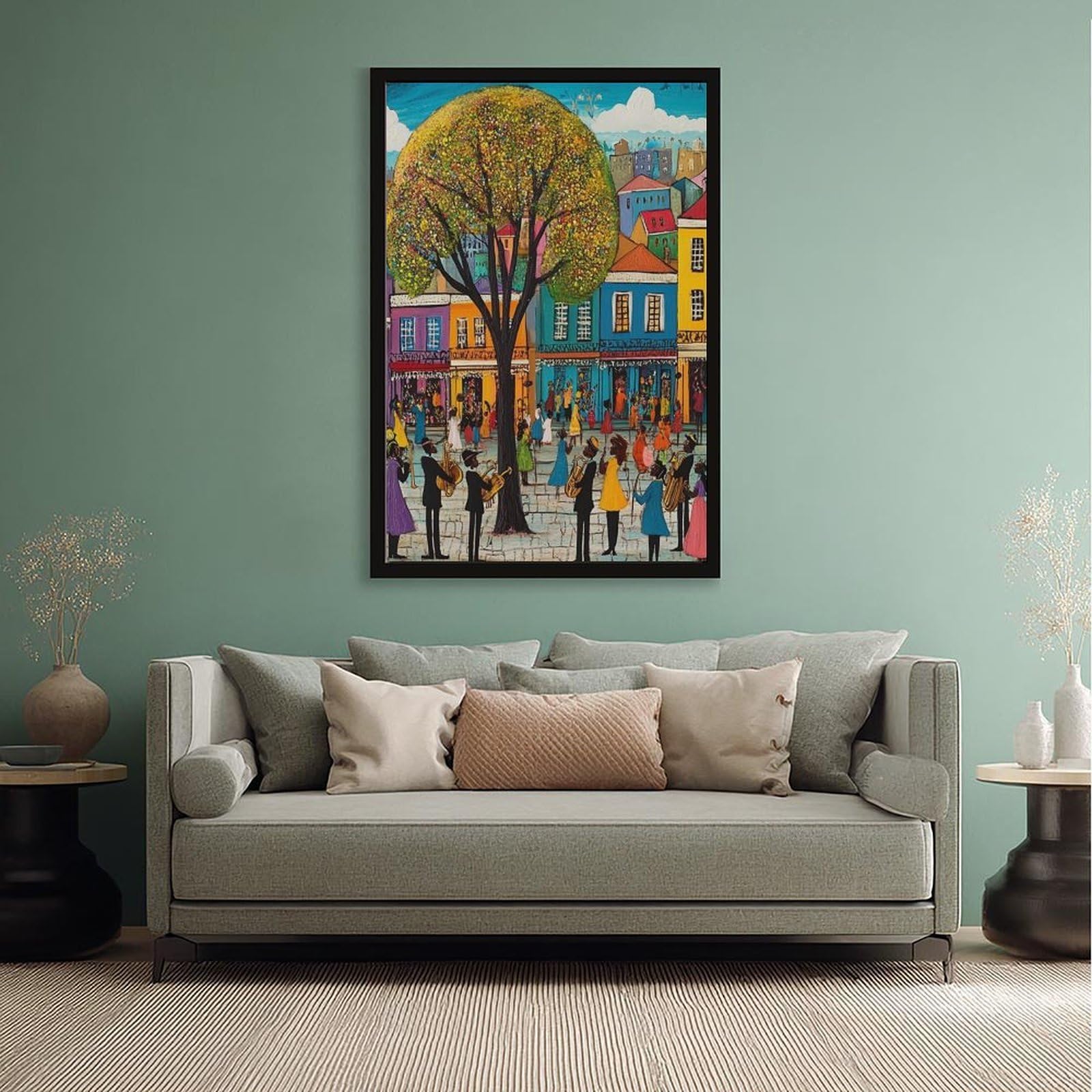 LXWNZE Festival del Mardi Gras, poster su tela colorato con scena di festival, decorazione per camera da letto, ufficio, stanza, regalo, 40,6 cm di lunghezza x 61 cm di larghezza