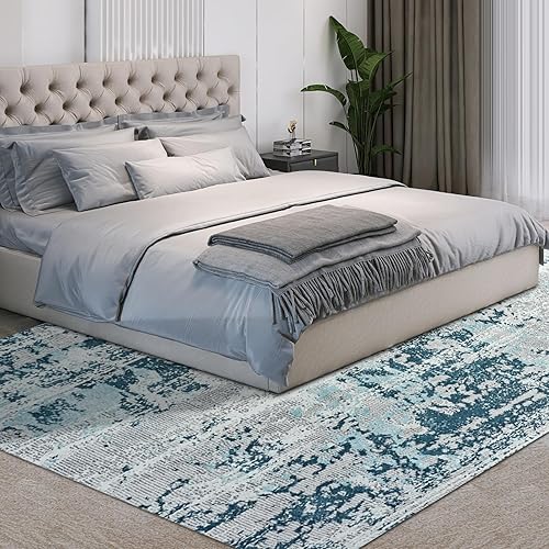 Miniatura 6 de Alfombra lavable a máquina, antideslizante, con base abstracta, de 5 x 7 pulgadas, lavable para salas de estar, dormitorios y comedores, fácil de