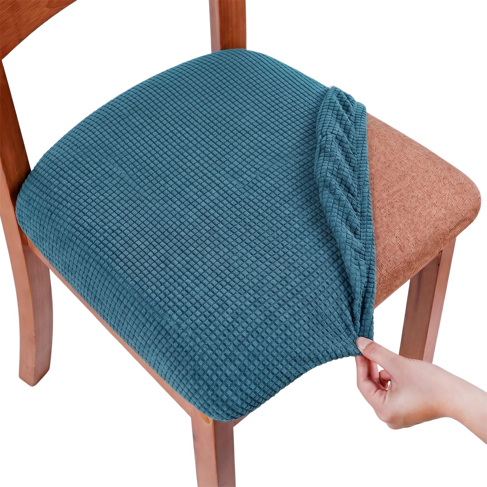 Qianderer Folding Chair Cover, Stretch Covers, Stretch Slipcovers, Protector Removable Washable Chair Seat Cushion Protectors (Blue, One Size)