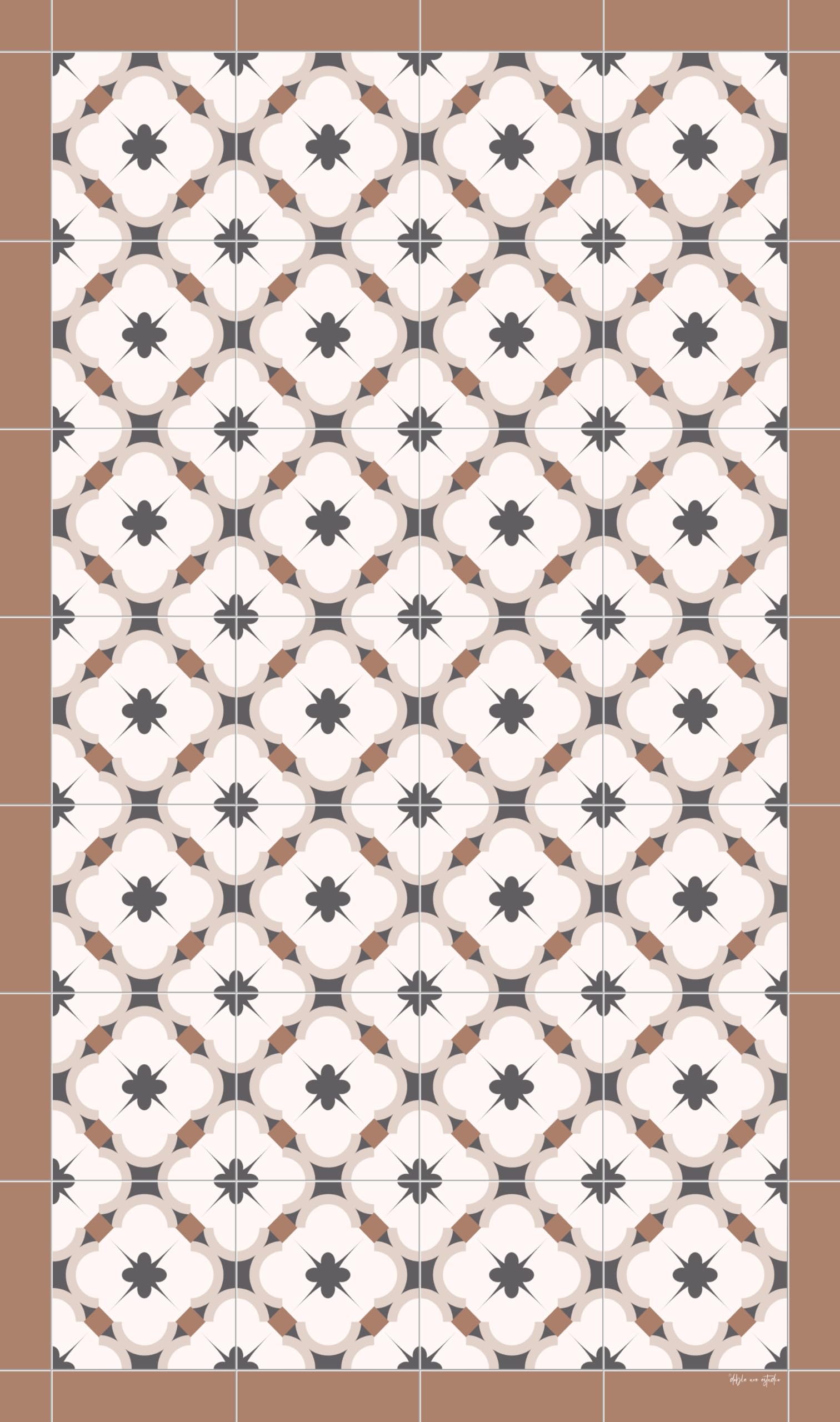 DobleUve Estudio Tapis Vinyle Loft | Marron | 65x140 | Tapis Cuisine PVC | Tapis de Salle à Manger Imperméable | Tapis Salon | Tapis Antidérapant Antifongique en PVC pour Enfants