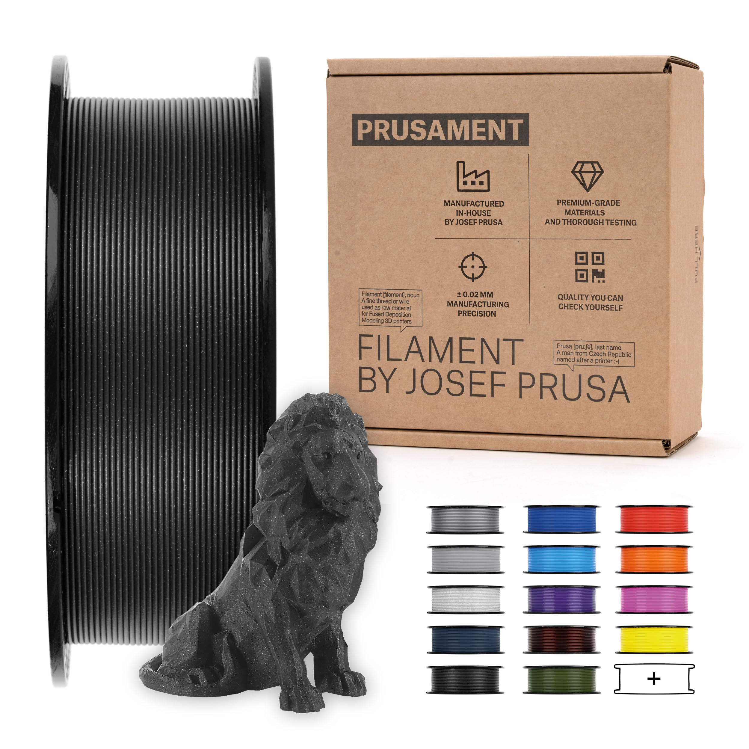 Prusament Prusa Galaxy Black, PLA Filament 1.75mm 1kg Spool (2.2 lbs), Diameter Tolerance +/- 0.02mm
