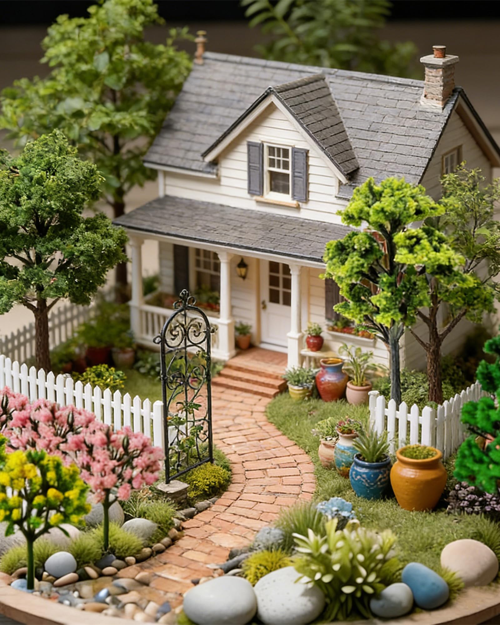 30 Pièces Arbre Modelisme（3.5cm-7cm）Paysage Ferroviaire， Paysages Miniatures Table de Sable Vert Modèle pour DIY de Paysage Landscape Décoration Miniature Miniatures Table de Sable, Vert Nat