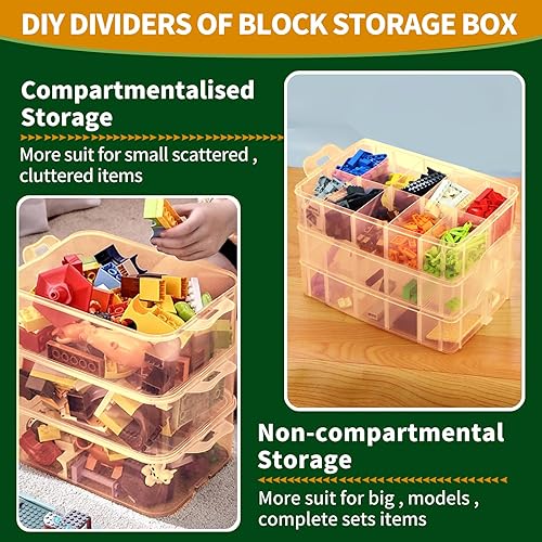 Miniatura 8 de Caja de almacenamiento para Lego, organizador de almacenamiento apilable con 30 compartimentos para Lego, almacenamiento para muñecas Barbie,